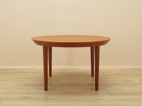 Image 1 of Round teak table, Danish design, 1960s, manufacturer: Gudme Møbelfabrik, designer: Ole Hald