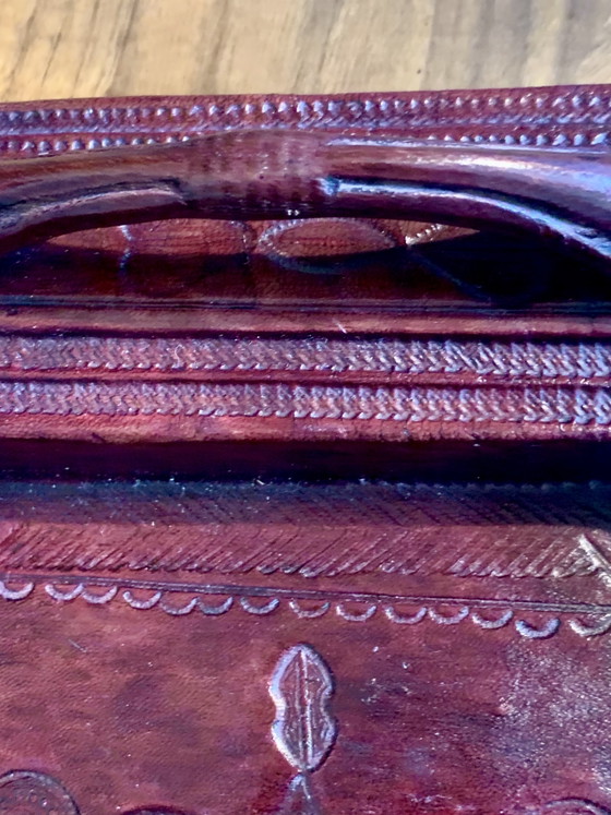 Set grande vassoio e tre scatole in legno e pelle - Tuareg Niger - XX secolo – Oggetti decorativi, Wood (photo 11 of 11)
