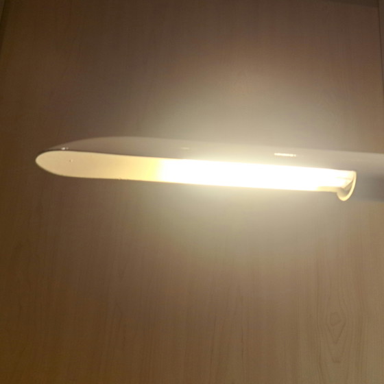 Vintage 1980s Tubular Floor Lamp – White Postmodern Design – West Germany – May & Christe, Floor lights, Metal (photo 8 of 8)
