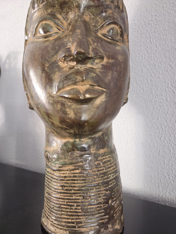 Benin Bronze Head Queen Mother (Iyoba) Idia – Sculpture (photo 5 of 13)