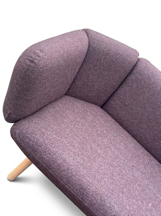 Artifort Bras Three-Seater Sofa Newly Upholstered Aubergine Purple – 3-5 seaters, Textile, Wood (photo 3 of 6)