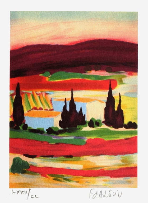 Image 1 of François D'ARGUIN Petite suite : paysage du midi III Signed lithograph 1994