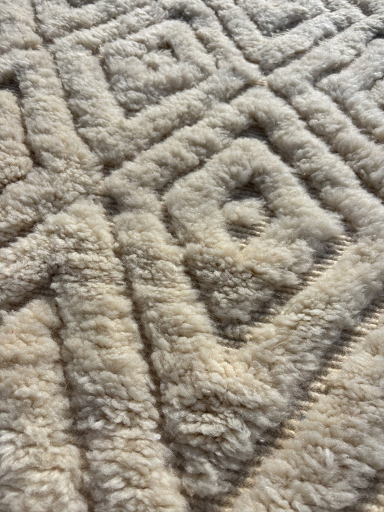 Image 1 of Marokkanischer weißer Läufer Beni Ourain Teppich 90x370 cm