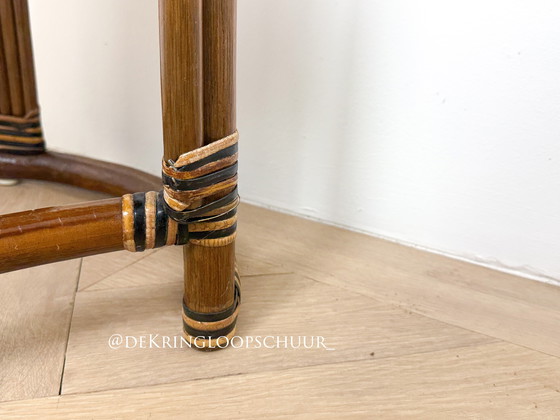 Image 1 of Vintage rotan bistroset, tafel met twee stoelen