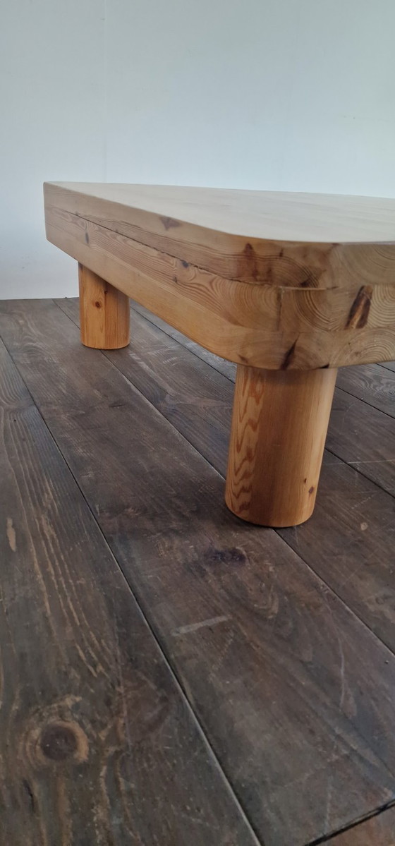 Image 1 of Vintage brutalist pine coffee table, 1960s