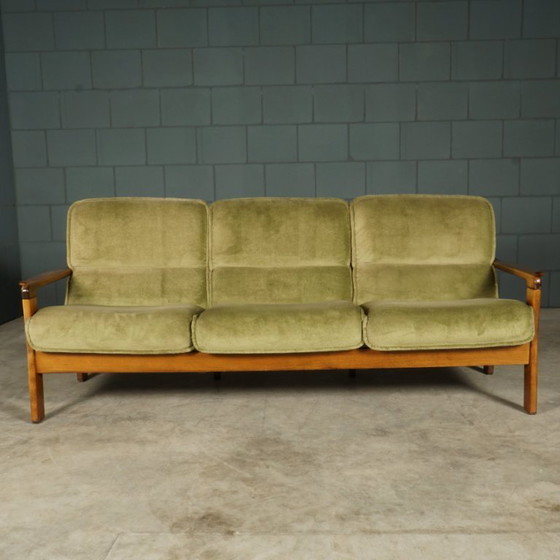 Image 1 of Vintage Deense zithoek/zitgroep – notenhout – jaren 60/70