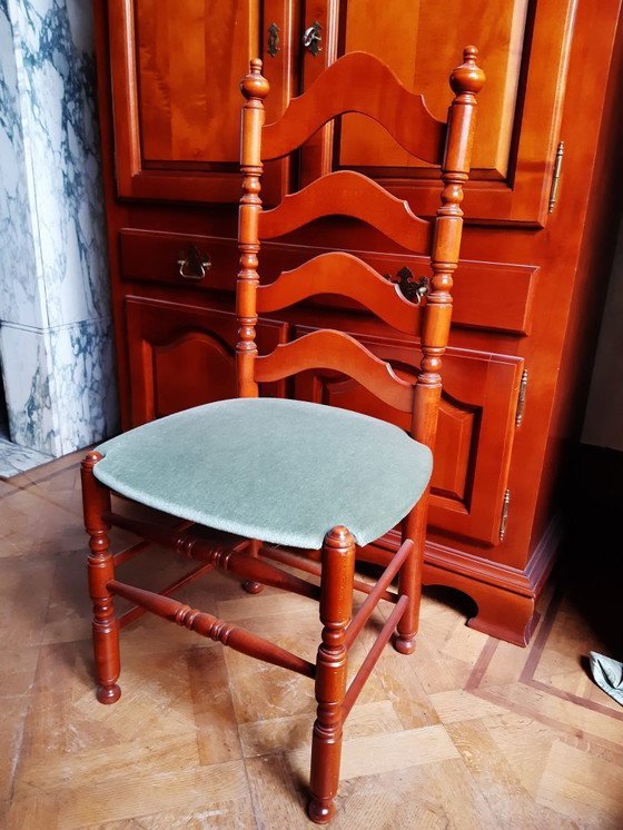 Image 1 of Cherry dining room with table, 6 chairs, bar cabinet and sideboard