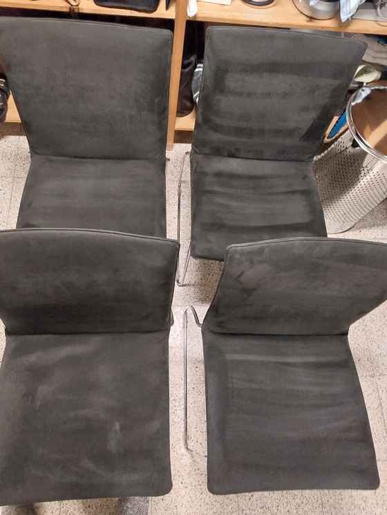 Image 1 of Sedia da pranzo Pastoe tipo penant in tessuto alcantara antracite scuro