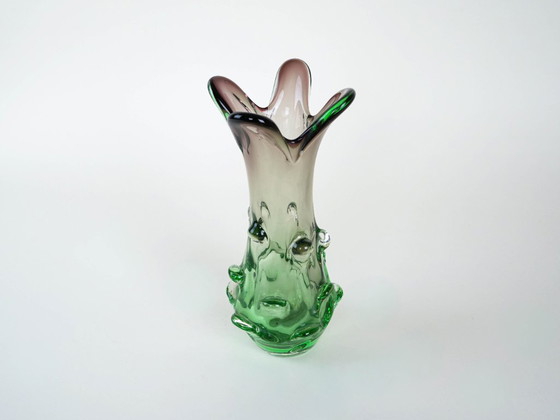 Image 1 of Groene vaas, Murano glas, jaren 60, gemaakt in Italië