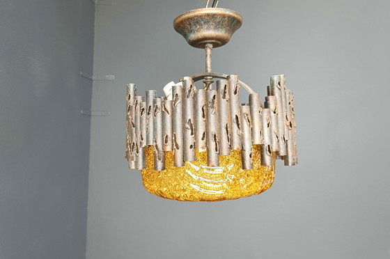 Image 1 of Lampade a sospensione brutaliste di Marcello Fantoni, anni '60