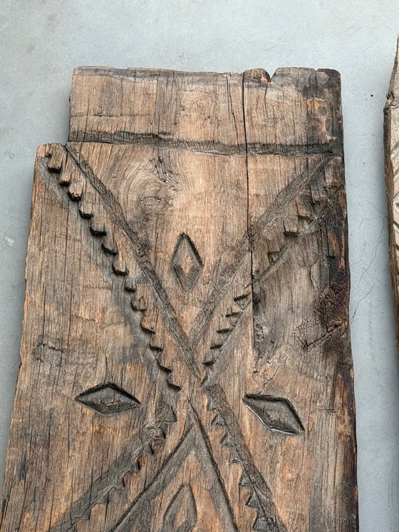 Image 1 of 2x Decorative authentic wooden shelves