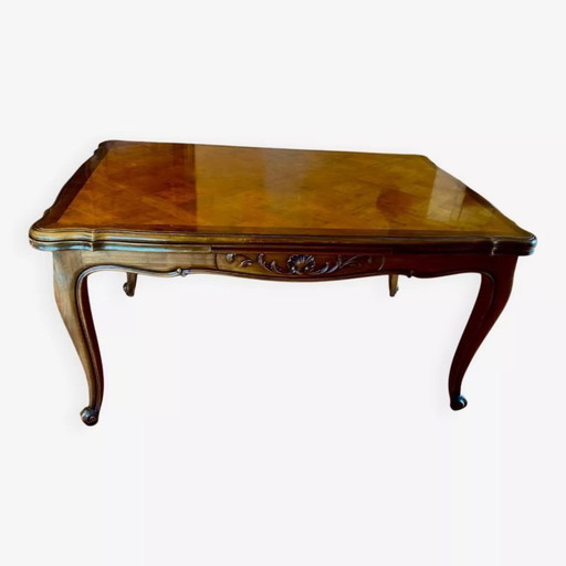 Louis XV Style Extendable Solid Oak Table