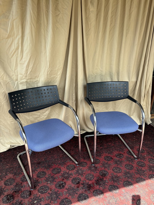 Vintage mid-century Vitra Visavis conference chairs