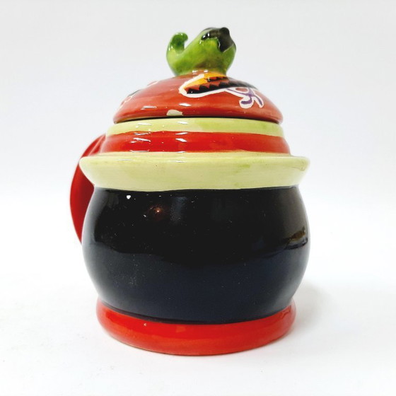 Image 1 of  Vintage Glazed and Lidded Pottery Mug Cup Ceramic, Hand painted - image 2 of 9 Vintage Glazed and Lidded Pottery Mug Cup Cerami