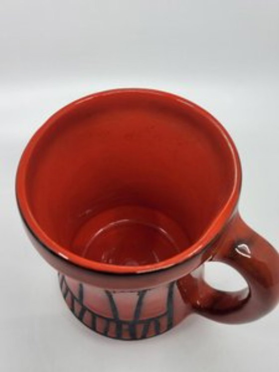 Image 1 of Taza Roger Capron Cerámica roja Vallauris Francia 1950