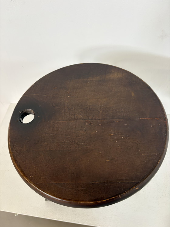 Image 1 of Old Adrian Brown Reed Folding Stool 