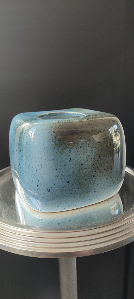 Image 1 of Virebent Vintage 1960s-70s Porcelain Cube Candlestick