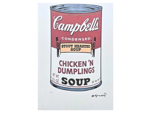D'après Andy Warhol, Campbell's Soup - Poulet et boulettes, années 1980, lithographie – lithos zeefdrukken, Paper