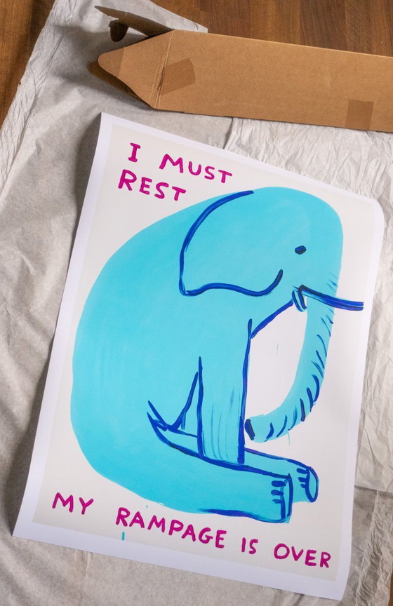 Image 1 of Ich muss bleiben. Mein Amoklauf ist vorbei. – David Shrigley – Poster 50 × 70 cm