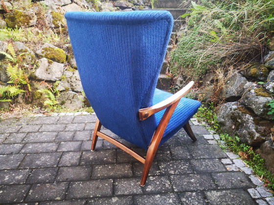 Poltrona vintage "Churchill De Luxe" – Scandinavo/Mid-Century – Poltrone, Wood, Textile (photo 3 of 8)