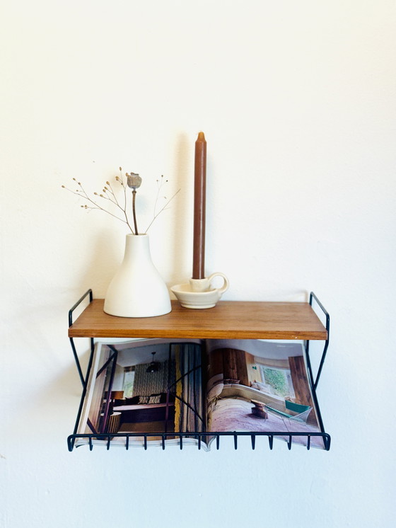 Image 1 of Vintage string wall rack 1960s/70s - wood & metal