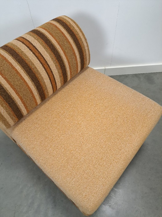 Image 1 of Gestreepte elementen fauteuil met hocker of sofa