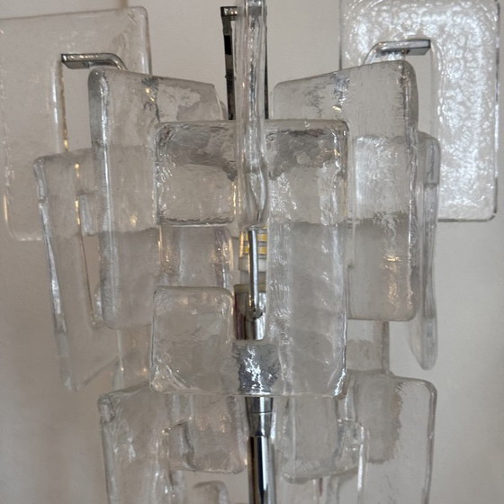 Vintage Murano Glass Table Lamp by Mazzega Carlo Nason, Chrome, 1970s (photo 10 of 13)