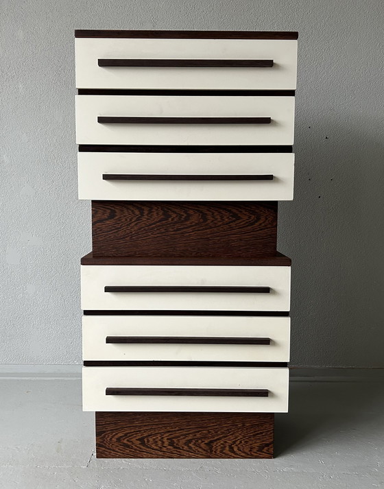 Image 1 of Set da comodino vintage - metà secolo - wengé