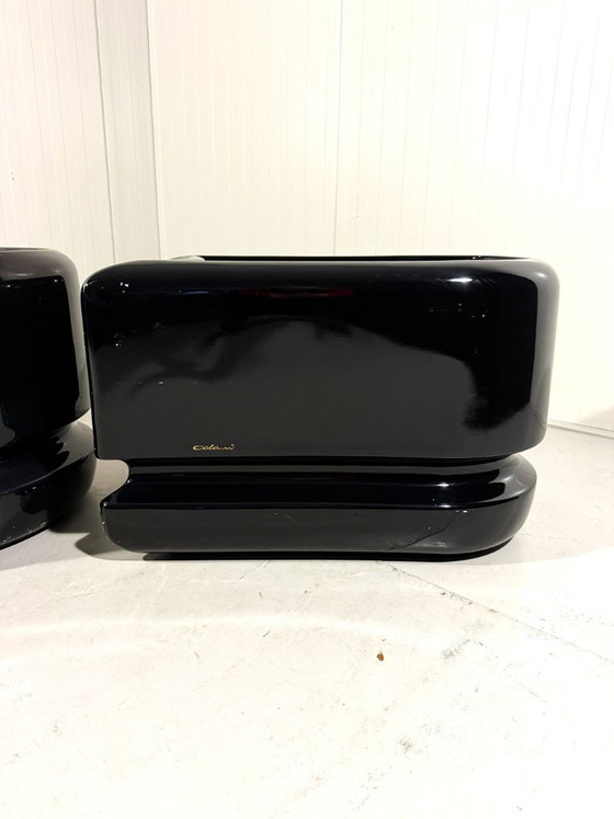 Image 1 of Vasi neri divisori per ambienti di Luigi Colani, anni '70