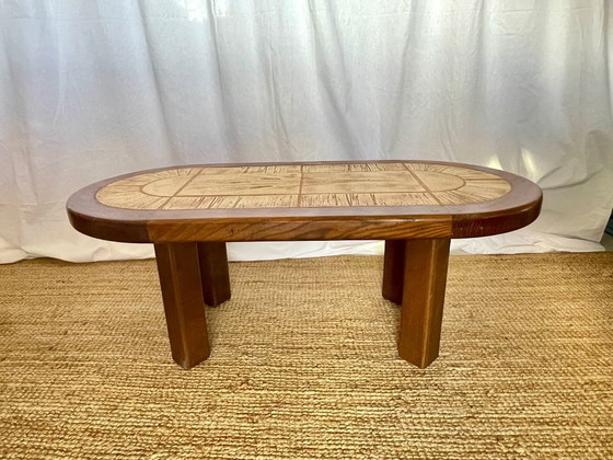 Image 1 of Herbarium coffee table in ceramic and solid wood, signed