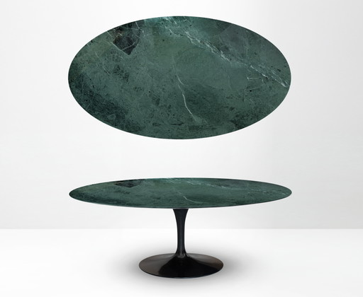 Table de salle à manger ovale originale Knoll Tulip (244 cm), Alpi Verde brillant, en parfait état ! Eero (photo 2 of 14)