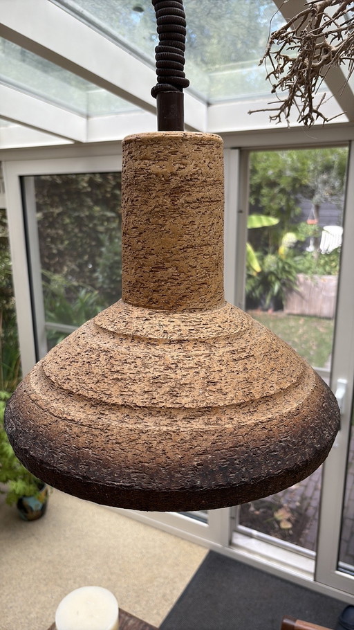 Brutalist clay lamp, ceramic
