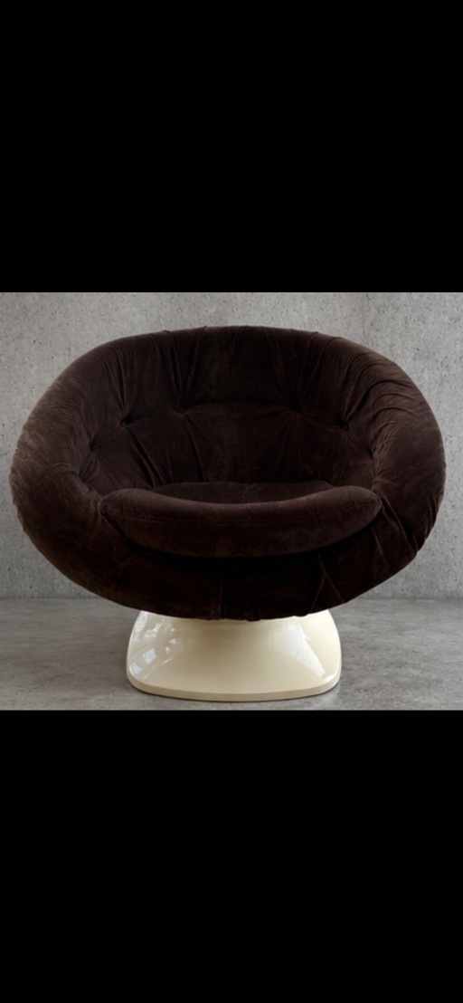 Space Age Clubsessel Raphaël Raffel – kuipstoelen, Plastic, Textile