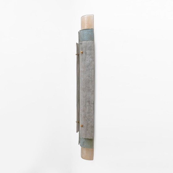 Image 1 of Pair of Murano Scavo Glass Wall Lamps with Brass Details