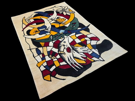 Handgeknoopt wollen tapijt – geïnspireerd op Fernand Léger, moderne kunst, 275x200cm – Vloerkleden en tapijten (photo 4 of 9)