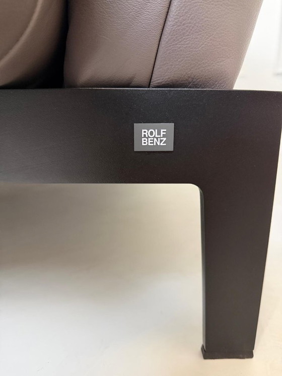 Image 1 of Divano Rolf Benz Mera 386 in pelle marrone, divano di design, chaise longue, divano letto