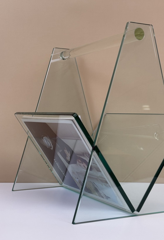 Image 1 of Vintage glass design magazine holder Helderr Adele reading rack