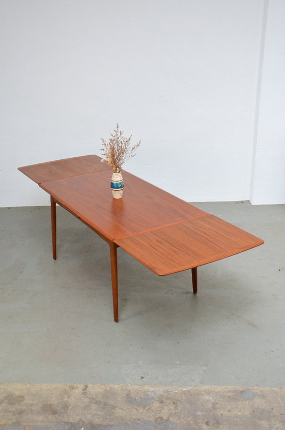 Image 1 of Eettafel van Svend Åge Madsen, Deense teakhouten keukentafel, mid-century, uitschuifbaar, jaren 60