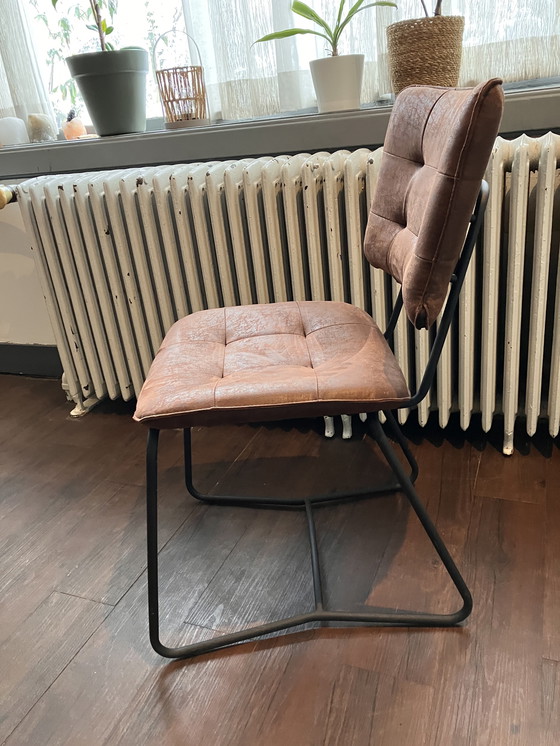 Image 1 of Chaise de salle à manger moderne marron