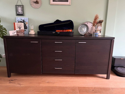 Massief houten dressoir 206cm breed
