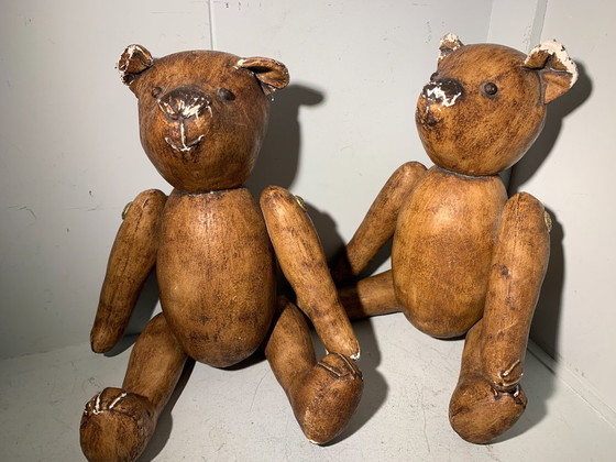 Image 1 of Ours antiques - articulations en laiton - cuir pleine fleur