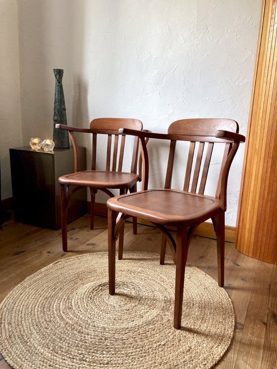 Image 1 of Coppia di sedie Stella vintage in legno, anni '50