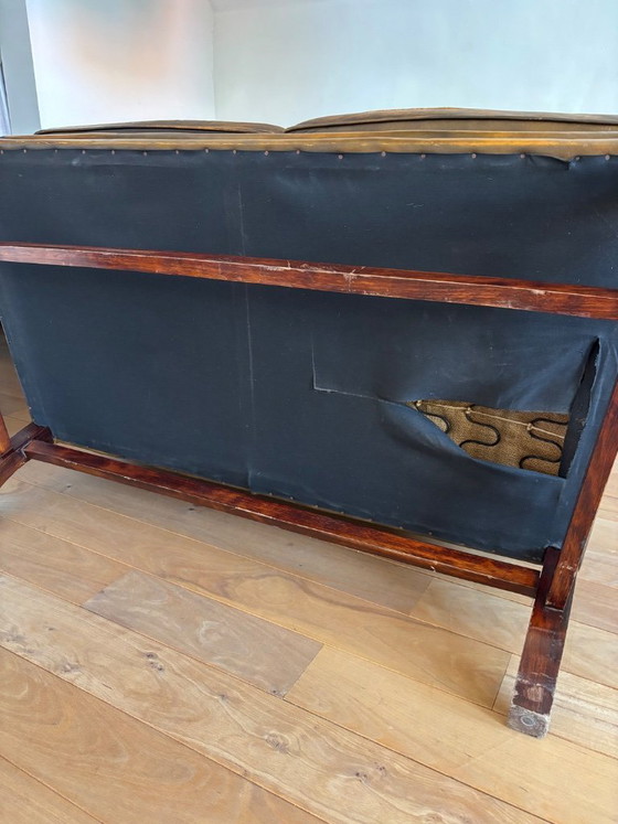 Image 1 of vintage leren bank