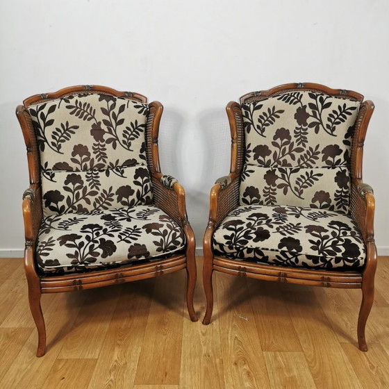 Image 1 of Fauteuils Giorgetti en simili bambou vintage, chaises de jardin, PRIX FIXE