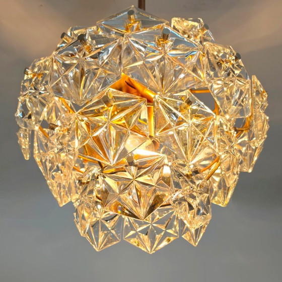 Kinkeldey Kroonluchter 70s Messing Kristal Mid Century – Crystal, Brass (photo 2 of 7)