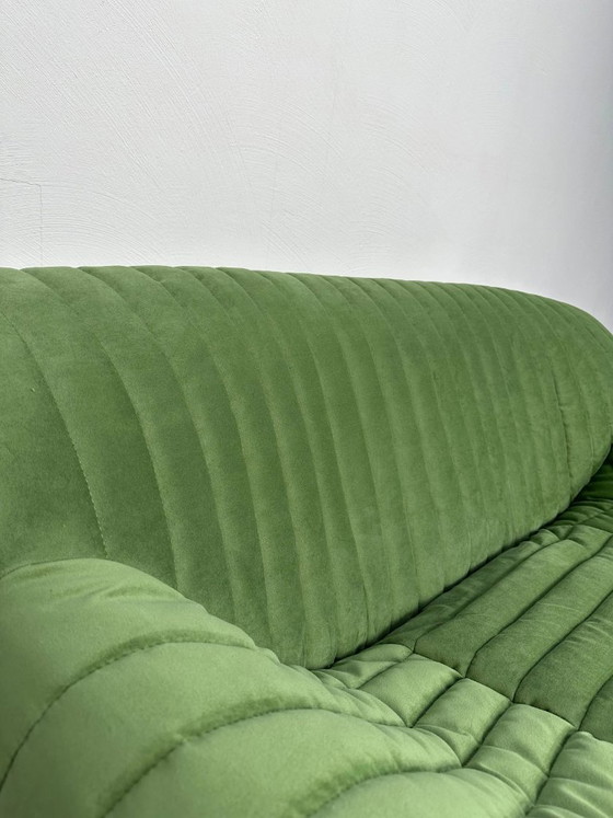 Image 1 of Canapé Sandra vintage d'Annie Hiéronimus pour Cinna, velours vert, design français, années 1970