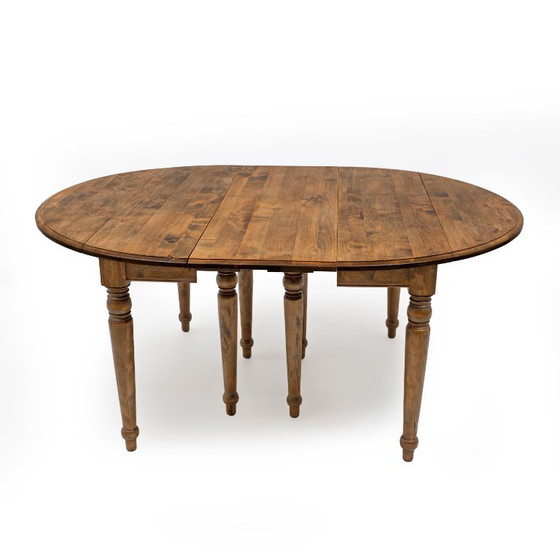 19e-eeuwse Toscaanse iepenhouten uitschuifbare ronde eettafel met vijf bladen – Wood (photo 6 of 13)