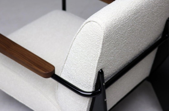Image 1 of Vitra Jean Prouvé Salonsessel | Elfenbein Nubien | Zeitlose französische Eleganz