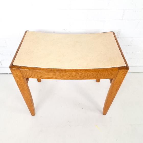 Image 1 of Tabouret vintage en chêne, style moderne du milieu du siècle, années 1970