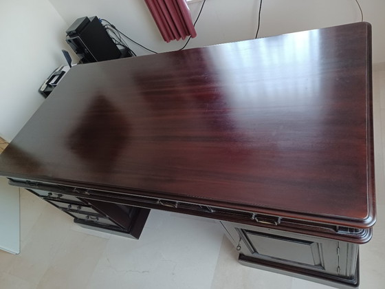 Image 1 of Mahogany partner desk, Jan Frantzen